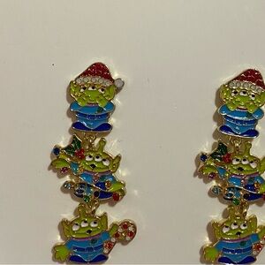 BaubleBar Toy Story Alien Christmas Earrings in Gold and Multicolor